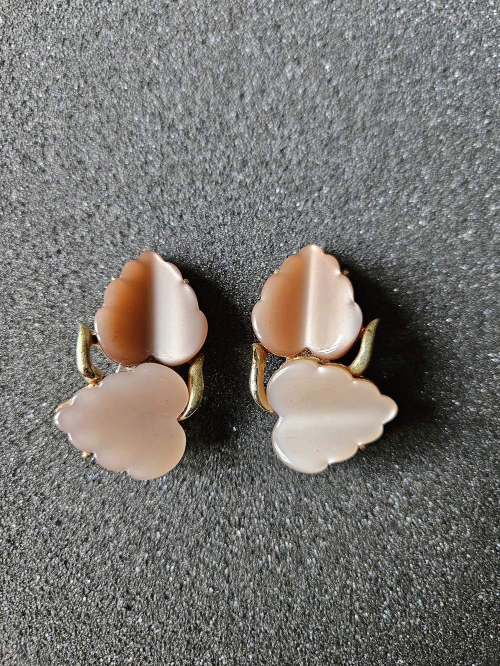 Vintage Coro Pink/Mauve Lucite Earrings. Rare Find
